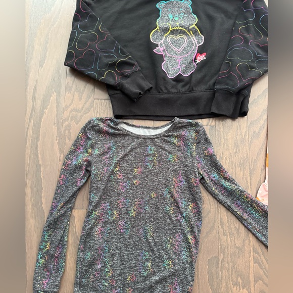 girls clothes lot size 10/12 carebear unicorn hoodie pumpkin pants shirts - Picture 2 of 16